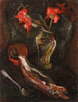 チャイム・スーティン Painting - 花と魚 1919 チャイム・スーティン